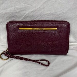 Steve Madden Maroon Wallet with Gold Detail